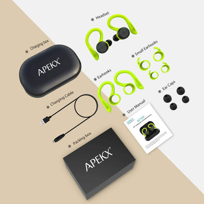 Skorter | APEKX Bluetooth headphones True Wireless earbuds with charging case