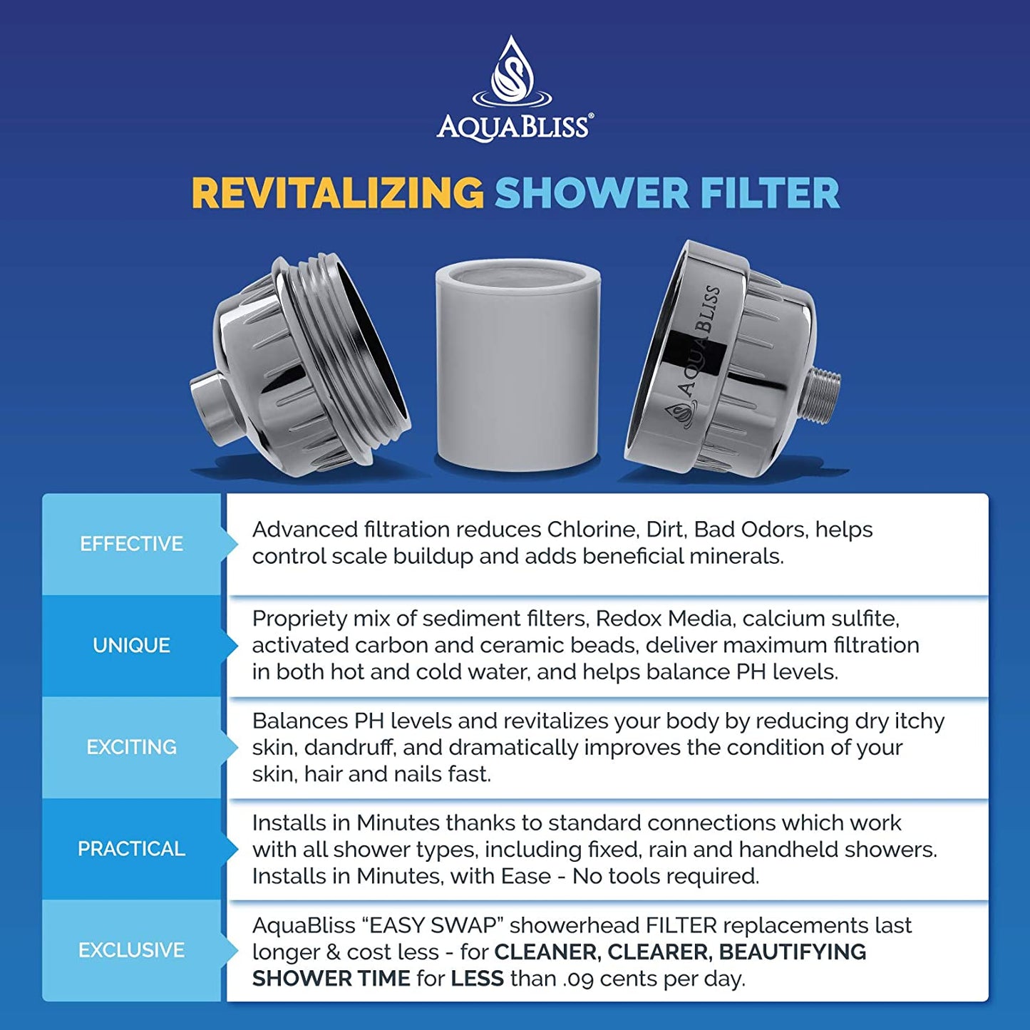 Skorter | AquaBliss High Output Revitalizing Shower Filter