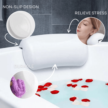 Skorter | AquaCloud Premium Bath Pillow – Ergonomic Neck and Head Support for Spa-Like Relaxation at Home