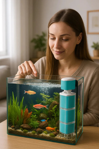Skorter | AQUAFLOW 5-IN-1 – Crystal-Clear Water & Automatic Cleaning for Aquariums