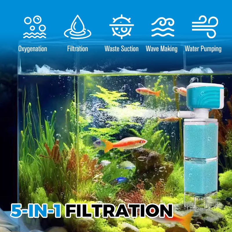 Skorter | AQUAFLOW 5-IN-1 – Crystal-Clear Water & Automatic Cleaning for Aquariums