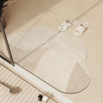 Skorter | AquaLuxe Quick-Dry Absorbent Floor Mat | Elegant non-slip bathroom and kitchen mat for dry, safe floors