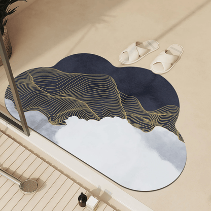 Skorter | AquaLuxe Quick-Dry Absorbent Floor Mat | Elegant non-slip bathroom and kitchen mat for dry, safe floors