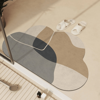 Skorter | AquaLuxe Quick-Dry Absorbent Floor Mat | Elegant non-slip bathroom and kitchen mat for dry, safe floors