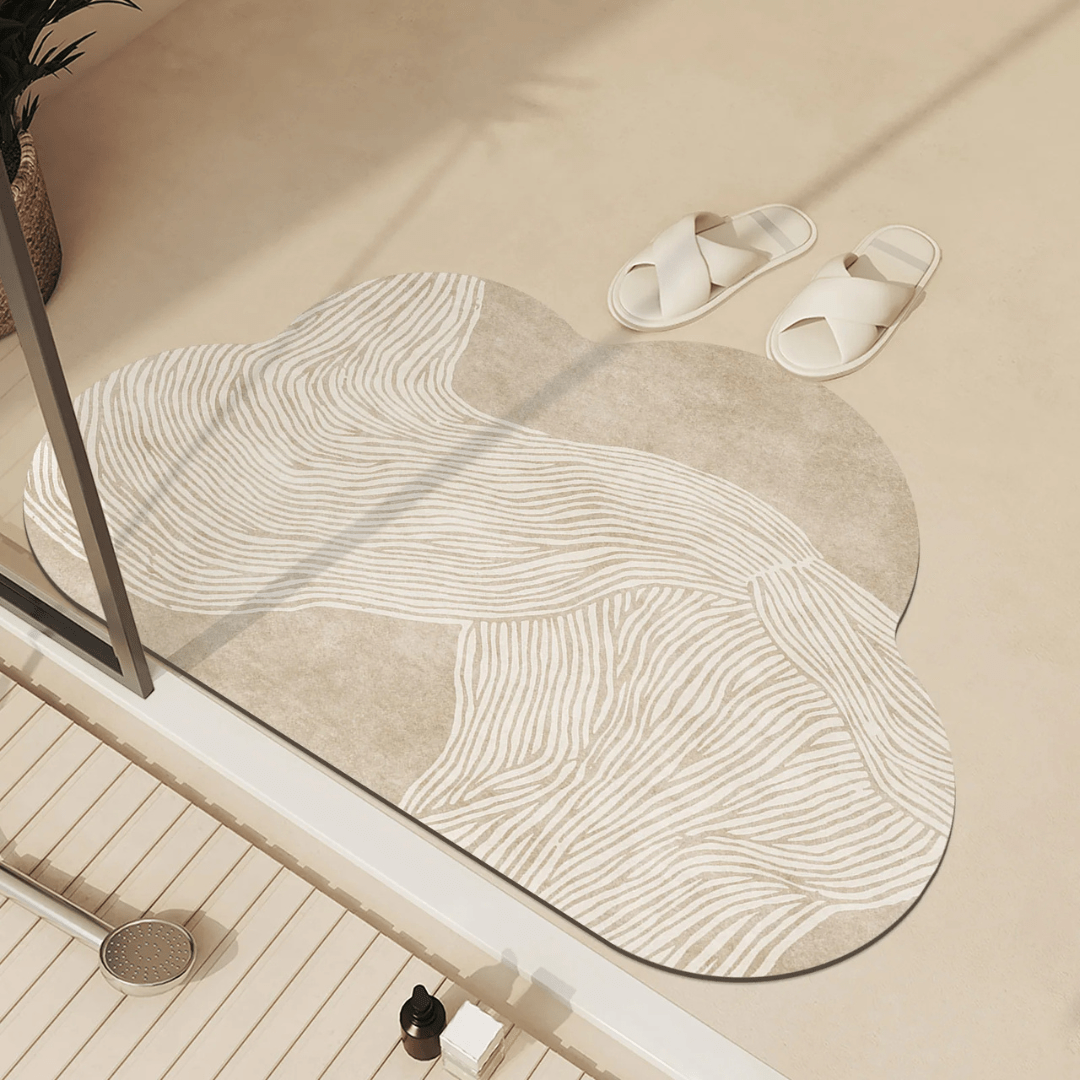 Skorter | AquaLuxe Quick-Dry Absorbent Floor Mat | Elegant non-slip bathroom and kitchen mat for dry, safe floors