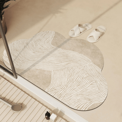 Skorter | AquaLuxe Quick-Dry Absorbent Floor Mat | Elegant non-slip bathroom and kitchen mat for dry, safe floors