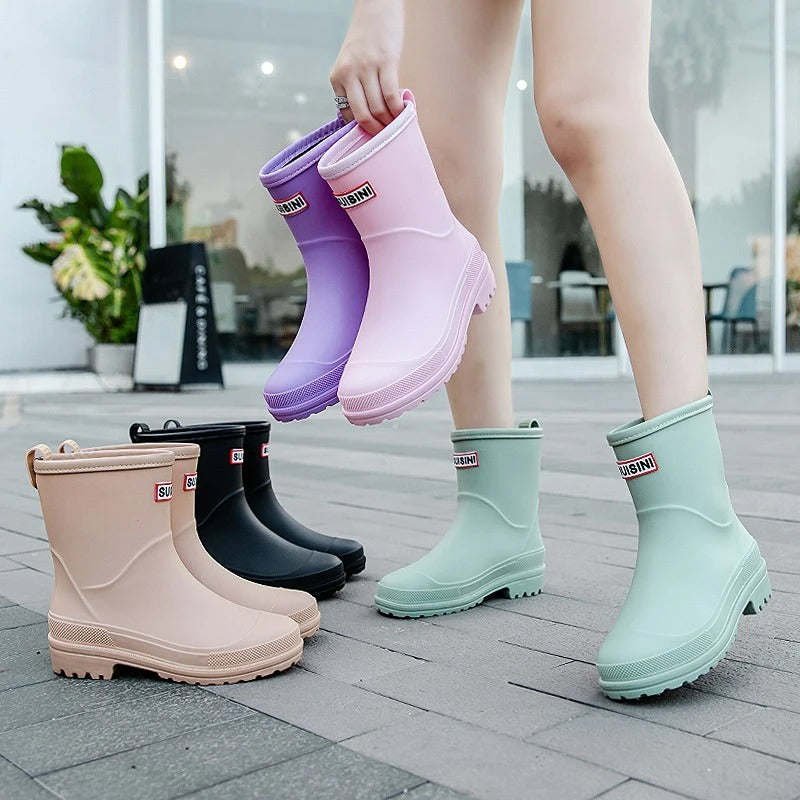 Skorter | AquaStride 2.0 | Stylish Mid-Calf Waterproof Rain Boots for Women