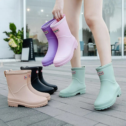 Skorter | AquaStride 2.0 | Stylish Mid-Calf Waterproof Rain Boots for Women