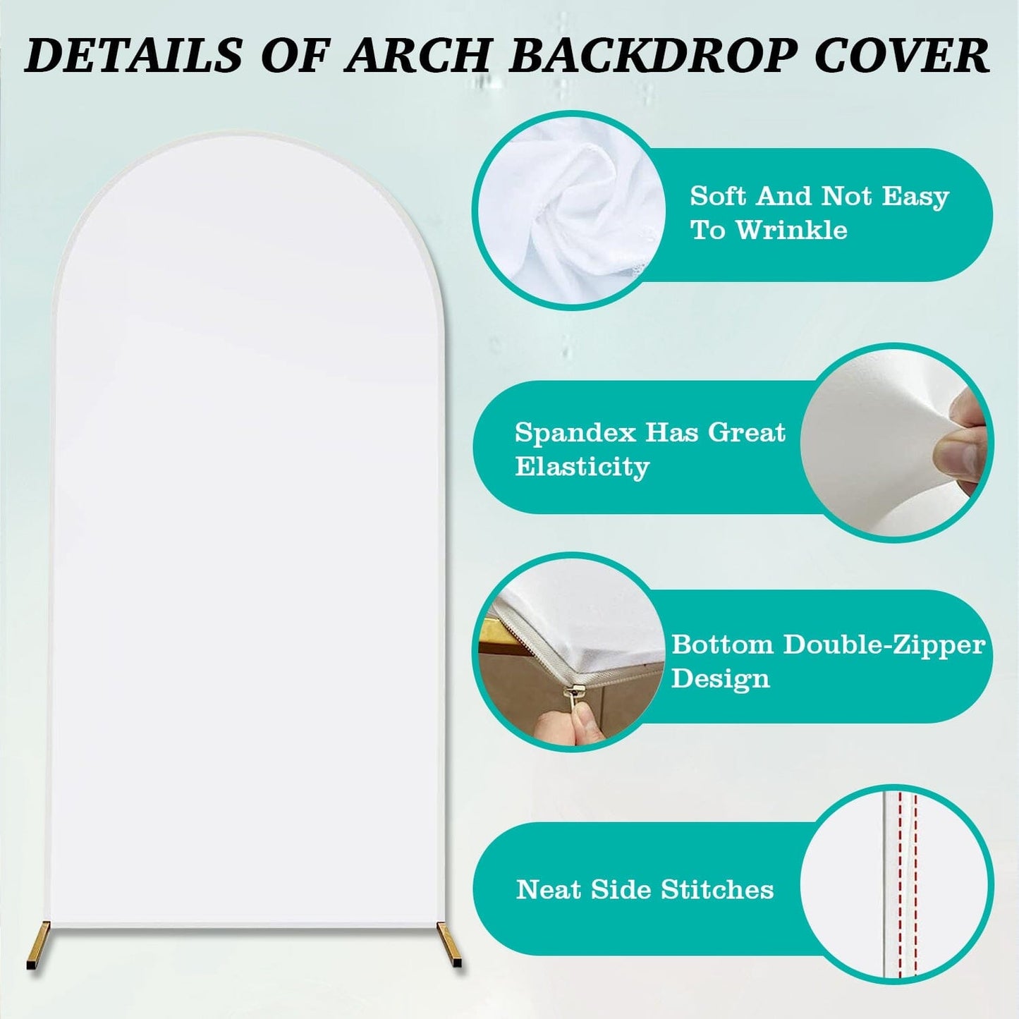 Skorter | Arch Background Stand Cover White Spandex Custom Double-Sided Background Covering