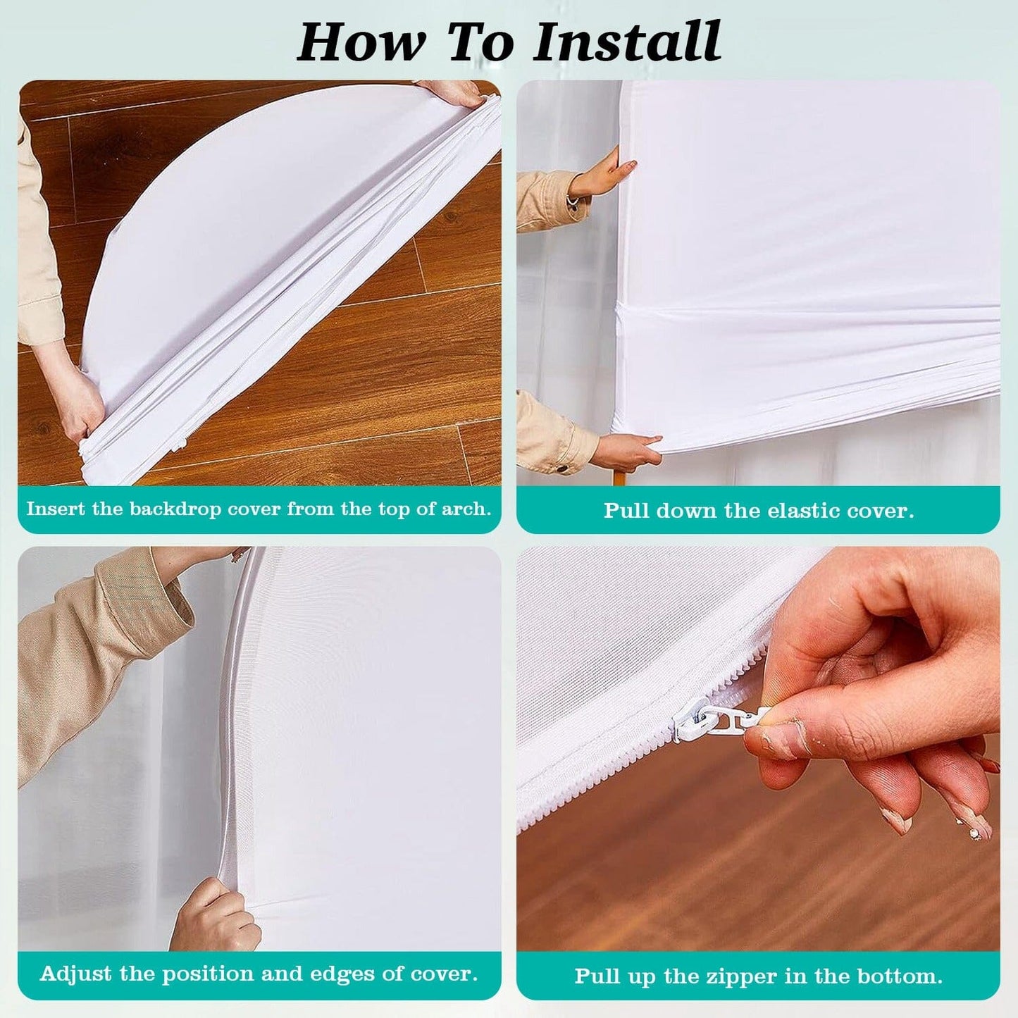 Skorter | Arch Background Stand Cover White Spandex Custom Double-Sided Background Covering