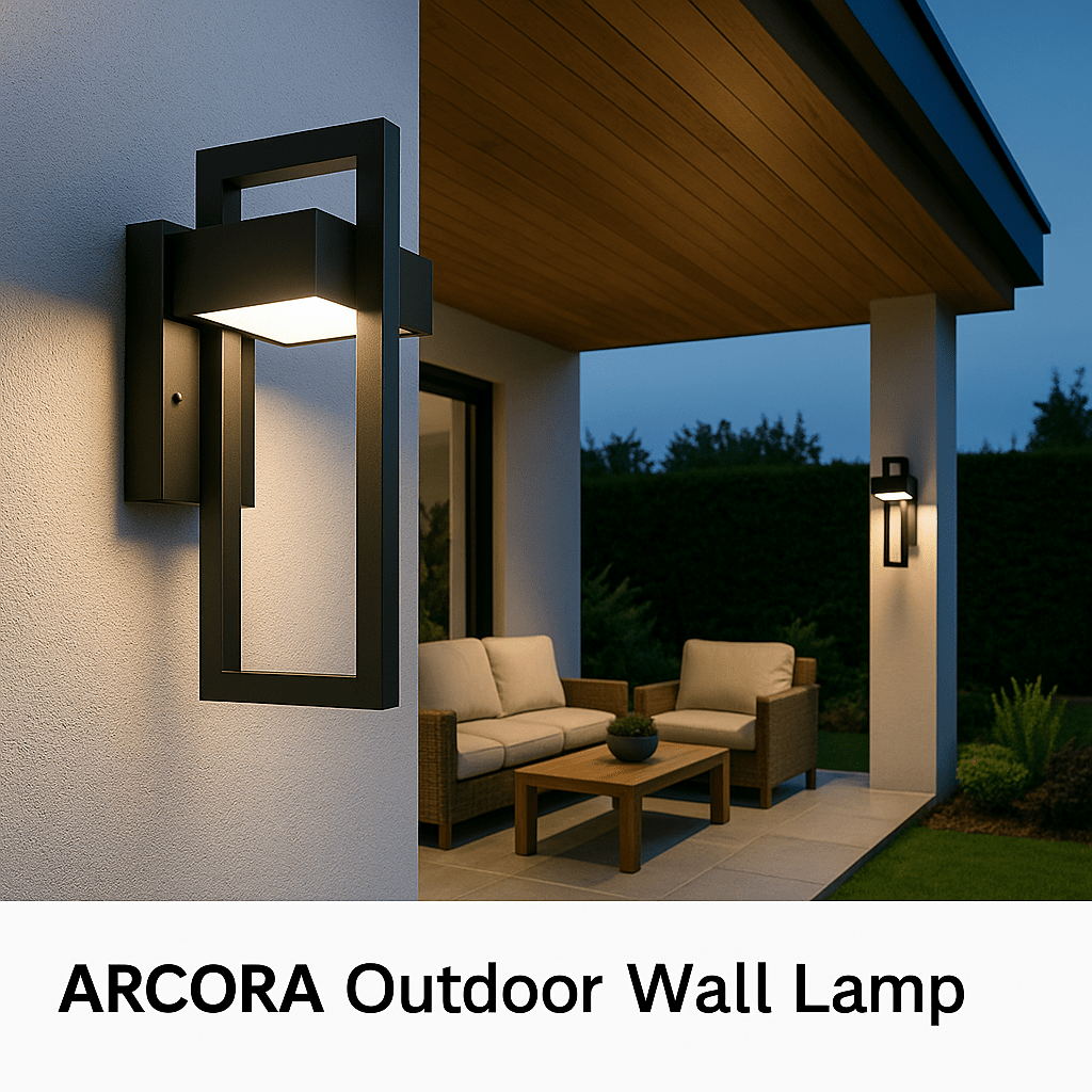 Skorter | ARCORA – Modern Outdoor Wall Lamp with LED & Weather Protection