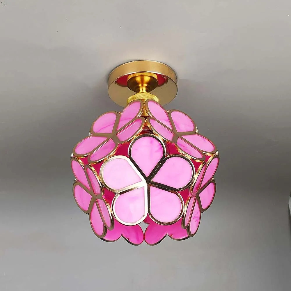 Skorter | Artistic Glass Ceiling Lamp with Flower Pattern - FlowerHall