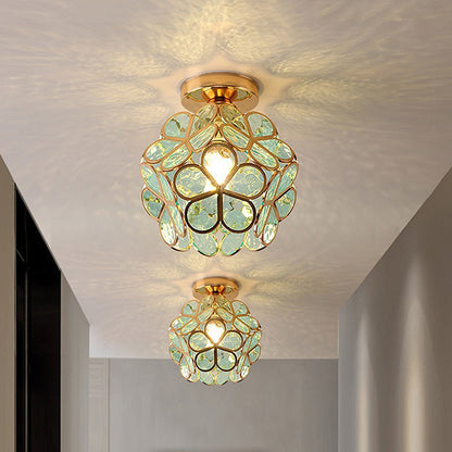 Skorter | Artistic Glass Ceiling Lamp with Flower Pattern - FlowerHall