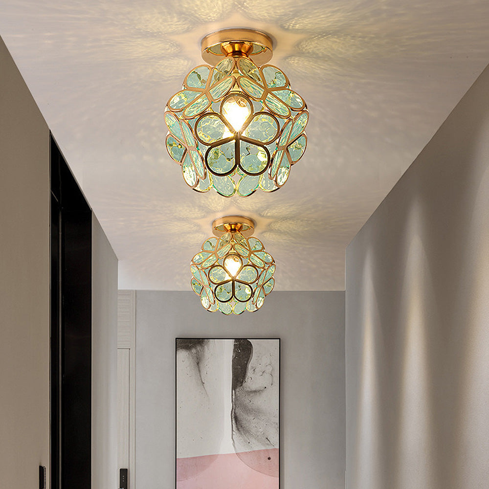 Skorter | Artistic Glass Ceiling Lamp with Flower Pattern - FlowerHall