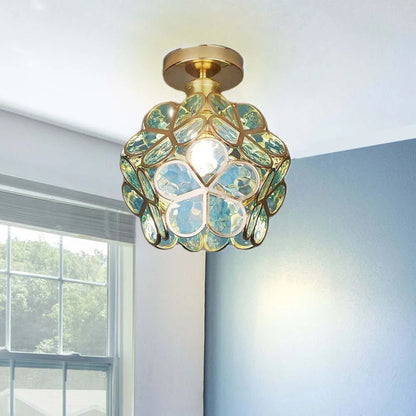 Skorter | Artistic Glass Ceiling Lamp with Flower Pattern - FlowerHall