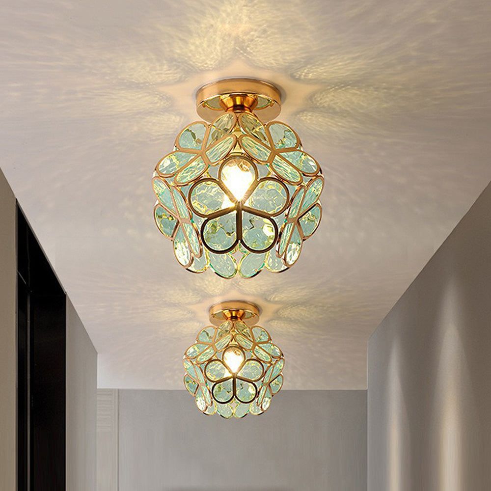 Skorter | Artistic Glass Ceiling Light with Floral Design - FlowerHall