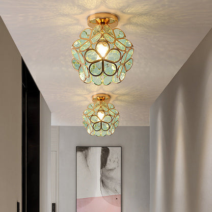 Skorter | Artistic Glass Ceiling Light with Floral Design - FlowerHall