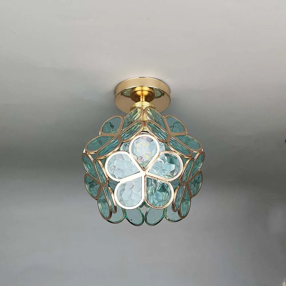 Skorter | Artistic Glass Ceiling Light with Floral Design - FlowerHall