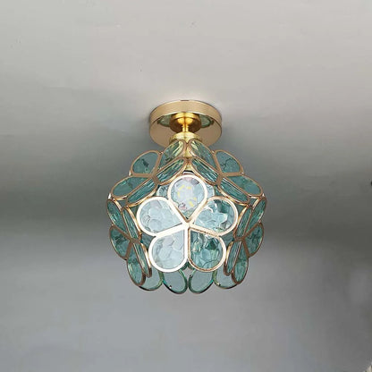 Skorter | Artistic Glass Ceiling Light with Floral Design - FlowerHall