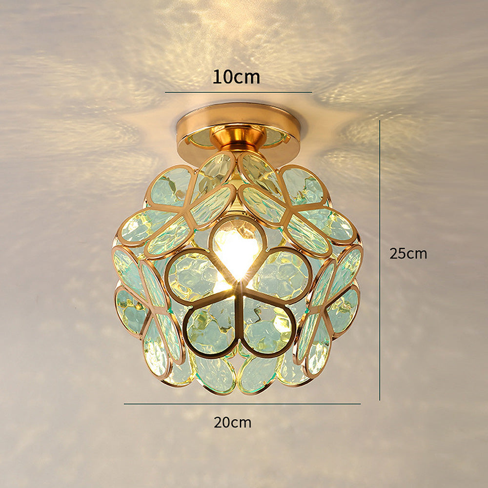 Skorter | Artistic Glass Ceiling Light with Floral Design - FlowerHall