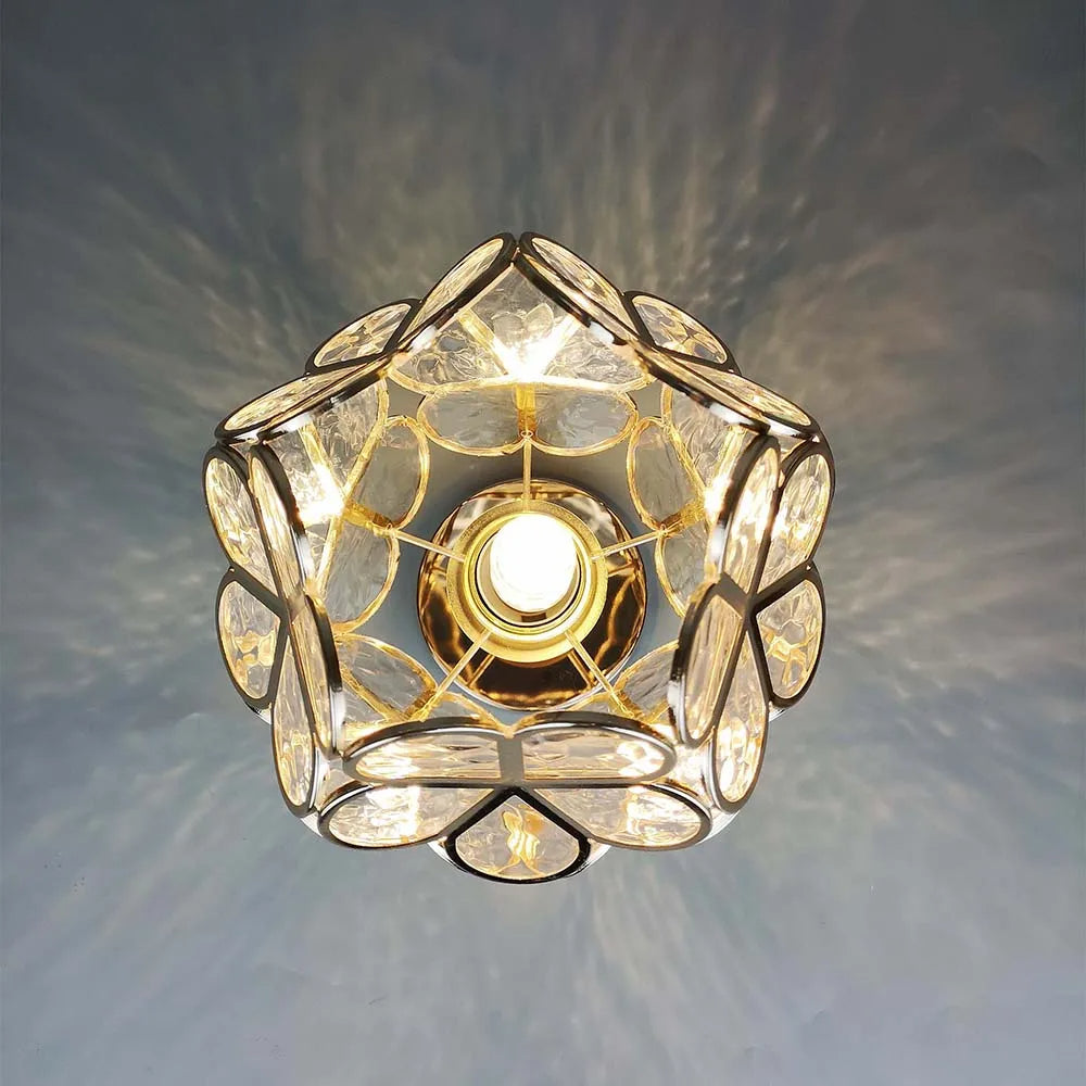 Skorter | Artistic Glass Ceiling Light with Floral Design - FlowerHall