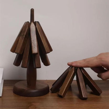 Skorter | Artistic Walnut Wood | Table Mats Set