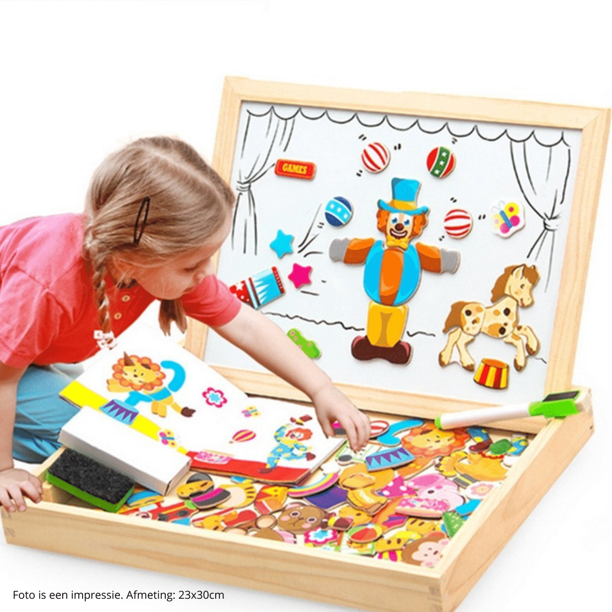 Skorter | ArtMagnet Board – Montessori Wooden Magnetic Drawing Board for Kids – Creativity & Learning