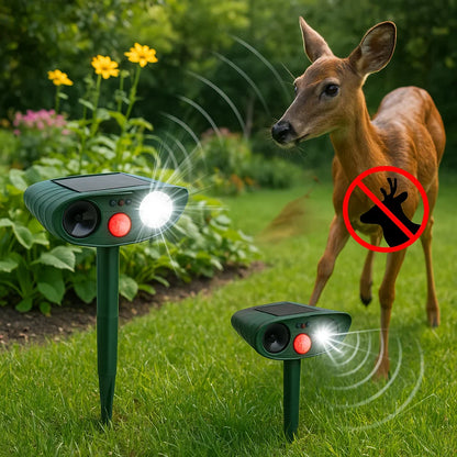 Skorter | Solar-Powered Ultrasonic Deer Repeller - Effective Deer Deterrent for Gardens & Yards in 48 Hours