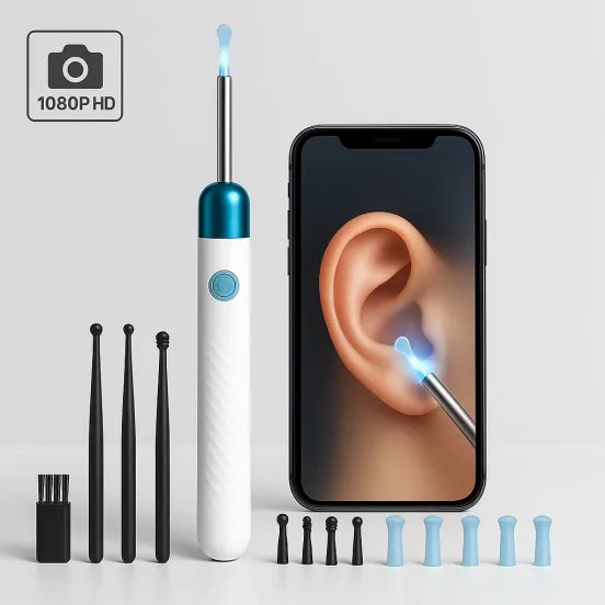 Skorter | Ear Wax Removal Tool | 1080P HD Camera, LED Lights & Adjustable Scoops for Safe Ear Hygiene at Home