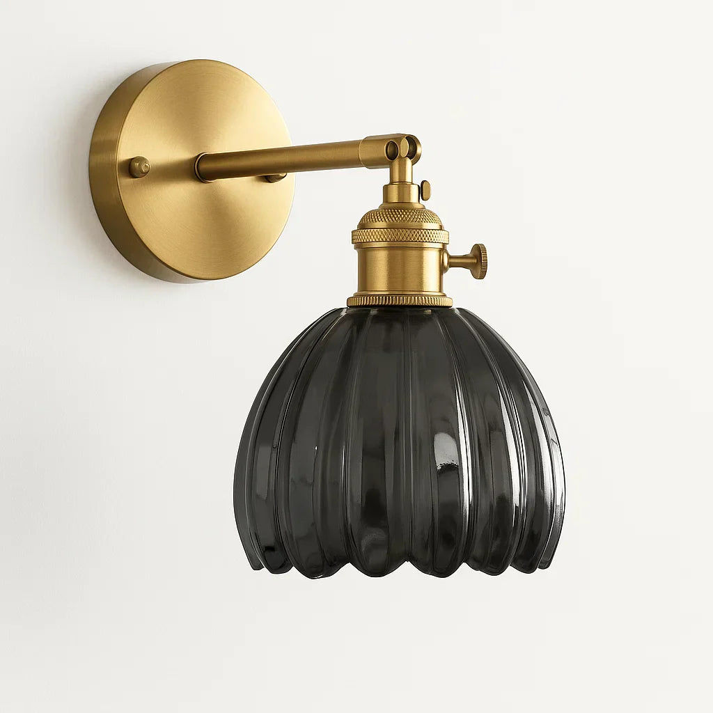 Skorter | Retro Wall Lamp | Glass Tulip Shade Vintage Wall Light