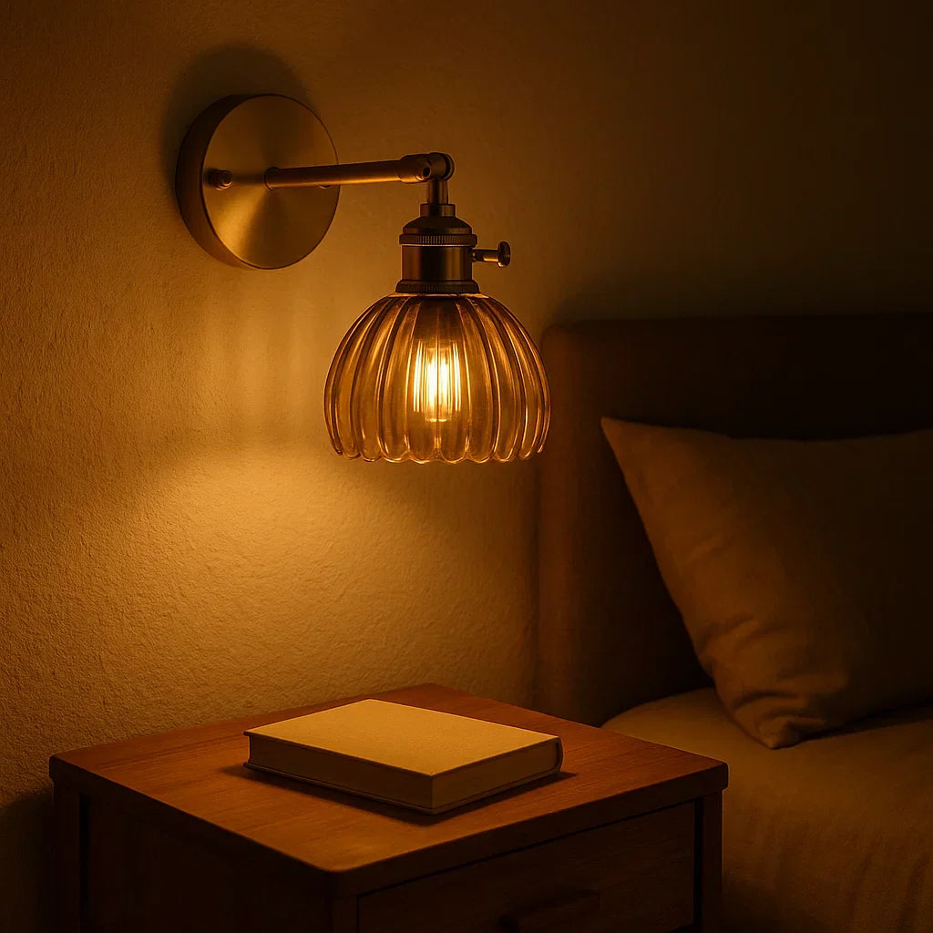 Skorter | Retro Wall Lamp | Glass Tulip Shade Vintage Wall Light