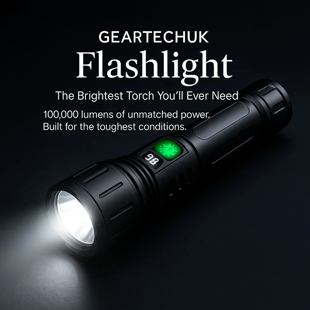 Skorter | 100000 Lumen Tactical Flashlight | World's Brightest High-Powered Torch