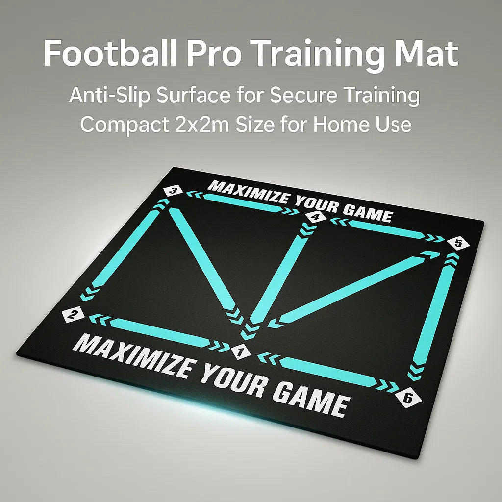 Skorter | Football Pro Training Mat | Anti-Slip, 2x2m Space & Video Program for Skill Enhancement and Home Training