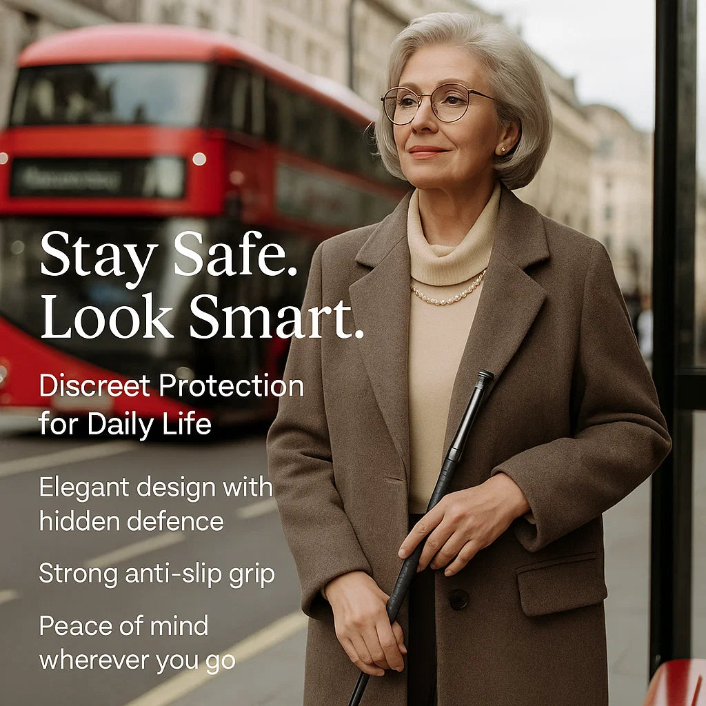 Skorter | Automatic Self-Defense Walking Stick | Lightweight, Anti-Slip Grip & Compact for Hiking and Urban Safety