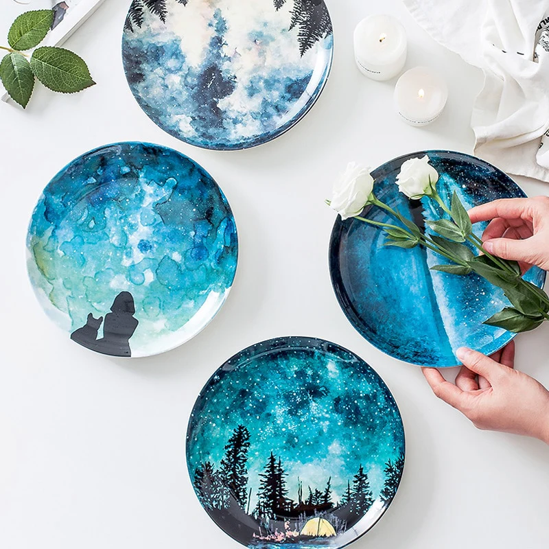 Skorter ceramic plate - Les nocturnes