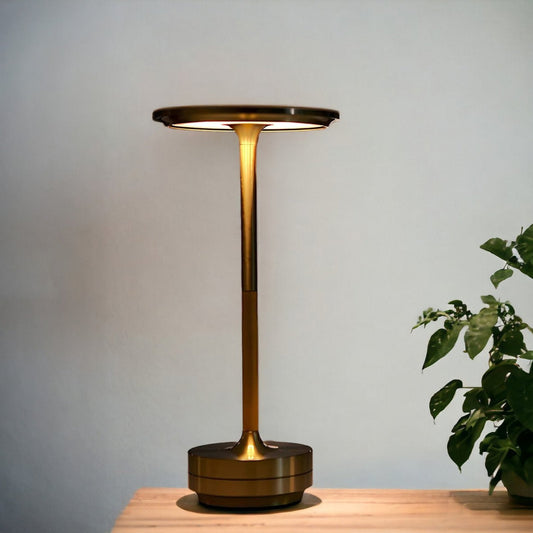 Skorter | Rechargeable Modern Aura Table Lamp with Touch Controls | Wireless LED Light for Modern Side Tables and Office Desks | Minimalist Table Lamp