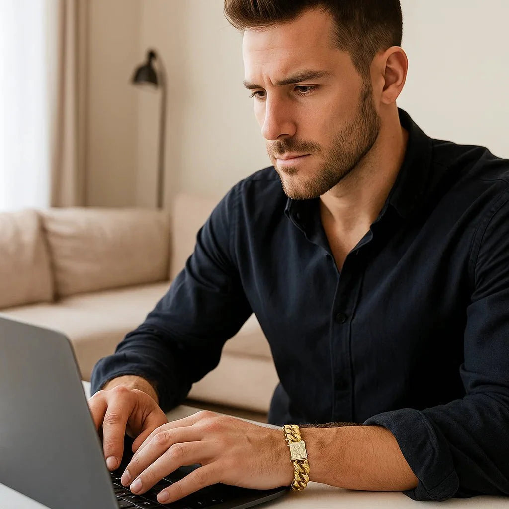 Skorter | AURELIUS – 18K Gold Plated Cuban Link Bracelet for Men