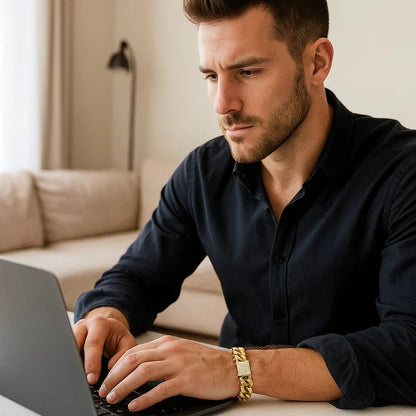 Skorter | AURELIUS – 18K Gold Plated Cuban Link Bracelet for Men