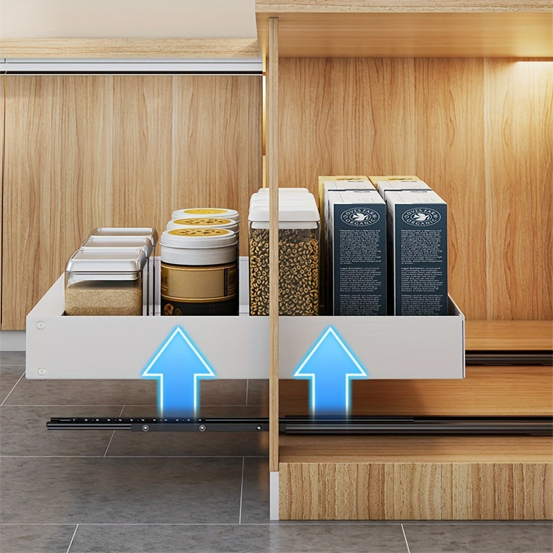 Skorter | Lina Pull-Out Kitchen Cabinet Organiser – Space-Saving Sliding Pantry Storage Rack