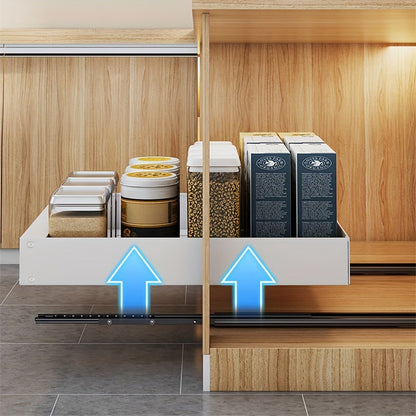 Skorter | Lina Pull-Out Kitchen Cabinet Organiser – Space-Saving Sliding Pantry Storage Rack