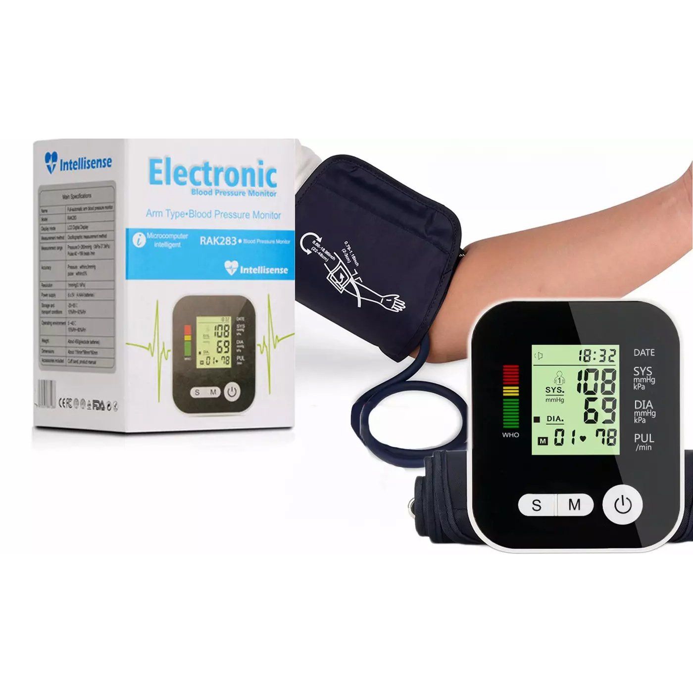 Skorter | Automatic Digital Upper Arm Blood Pressure Cuff Monitor Sphygmomanometer