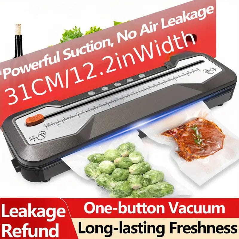 Skorter | Automatic One-Touch Food Vacuum Sealer 5 Modes with 15 Sealing Bags and Built-in Cutting Blade