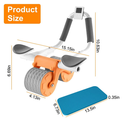 Skorter | Automatic Rebound Ab Wheel Roller for Core Strength with Timer Kneeling Pad