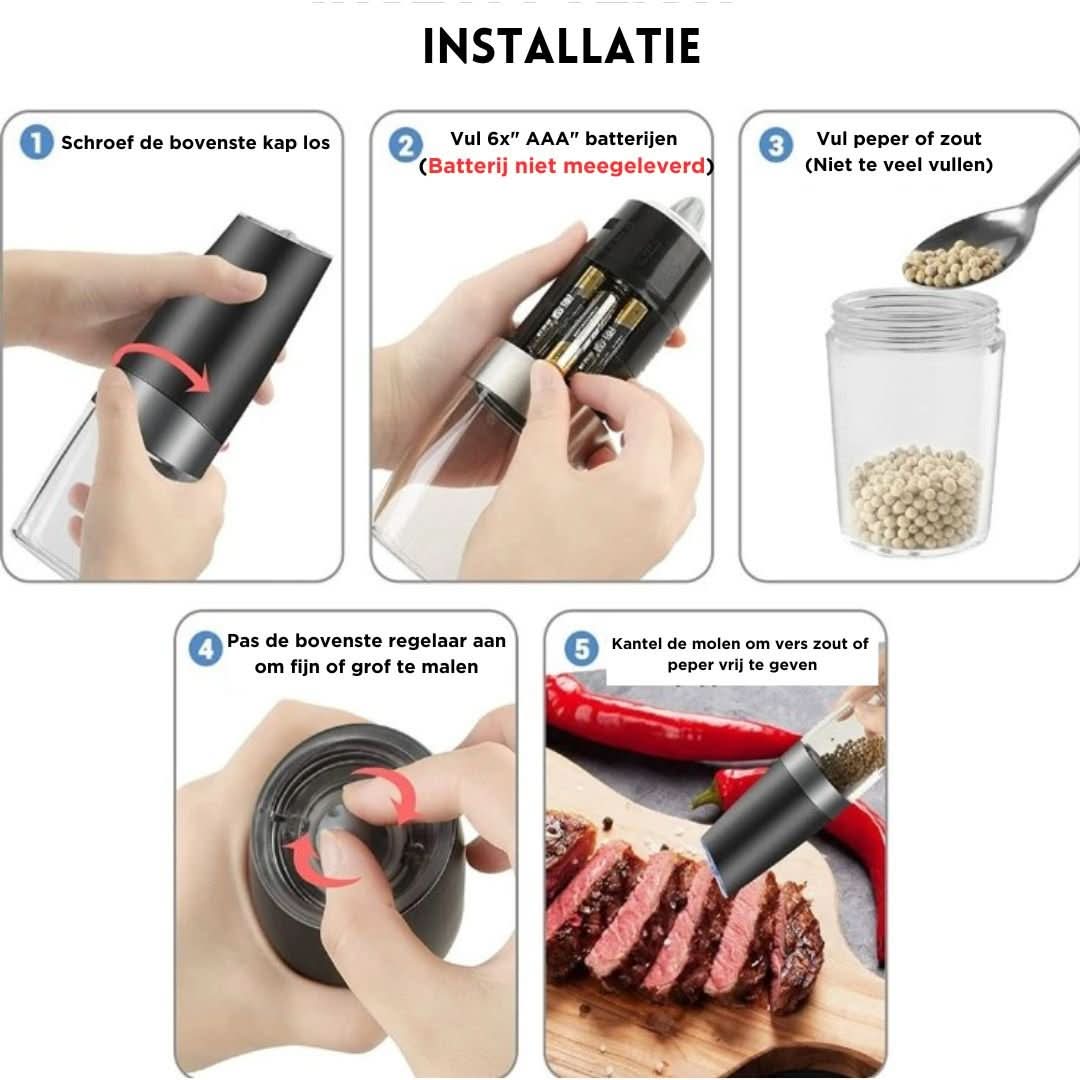 Skorter | Automatic Salt & Pepper Mill | Gravity Induction