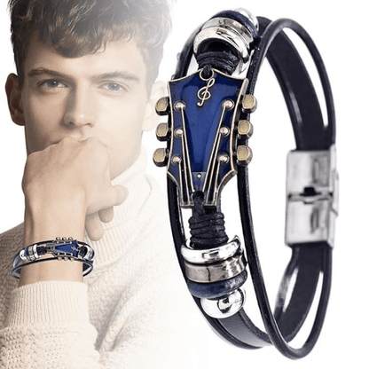 Skorter | AXECHORD – Guitar Leather Bracelet with Vintage-Inspired Design