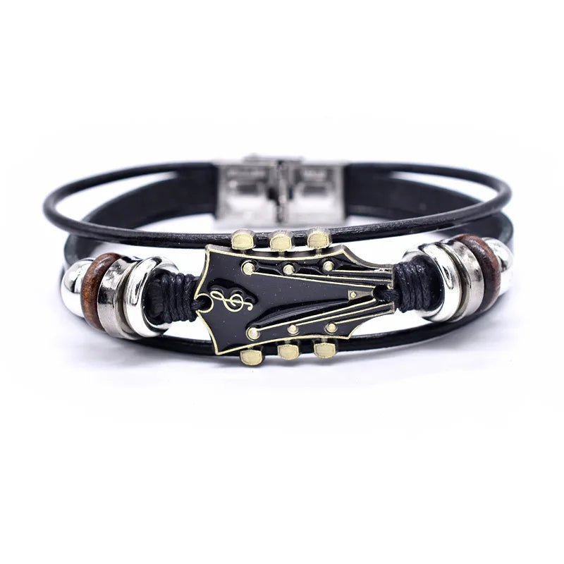 Skorter | AXECHORD – Guitar Leather Bracelet with Vintage-Inspired Design
