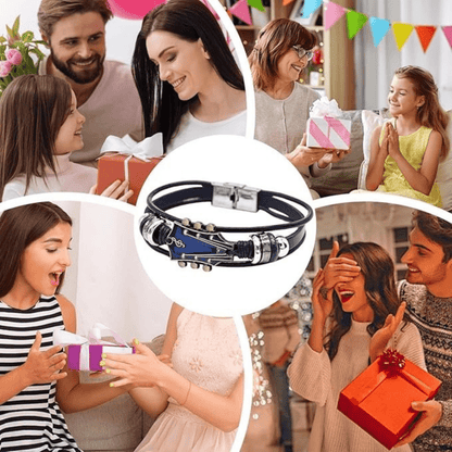 Skorter | AXECHORD – Guitar Leather Bracelet with Vintage-Inspired Design