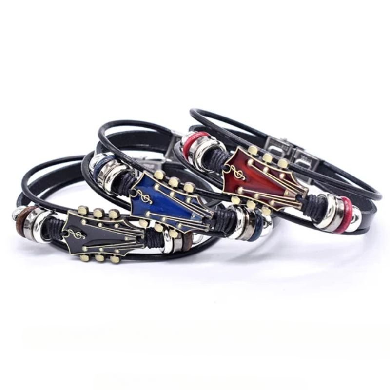 Skorter | AXECHORD – Guitar Leather Bracelet with Vintage-Inspired Design