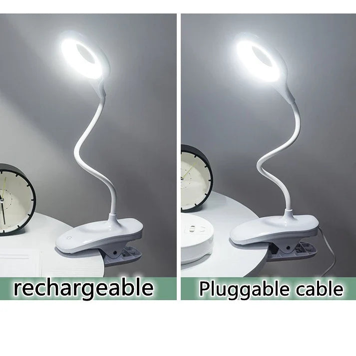 Skorter | Rechargeable LED Table Lamp with Clip – Adjustable Desk Light for Home Office and Study