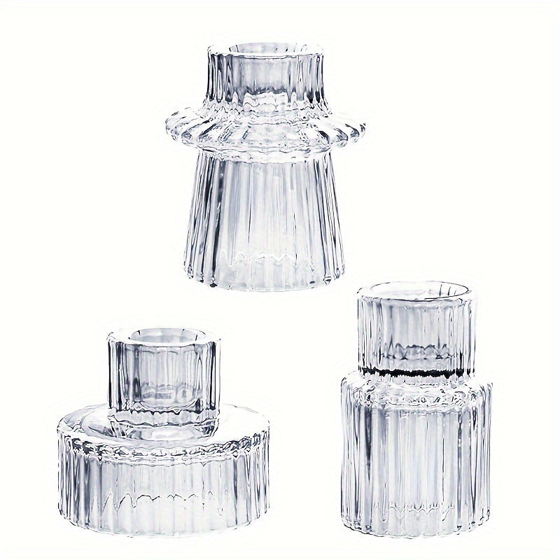 Skorter | 3/6-part Glass Candle Holders - Perfect for Table Decoration and Weddings